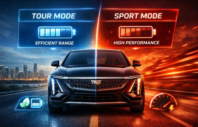 Cadillac Lyriq driving modes affecting range and battery usage
